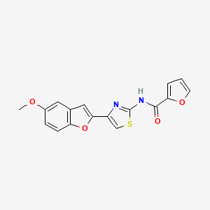 molecular formula C17H12N2O4S B2993349 N-[4-(5-methoxy-1-benzofuran-2-yl)-1,3-thiazol-2-yl]furan-2-carboxamide CAS No. 922079-09-2
