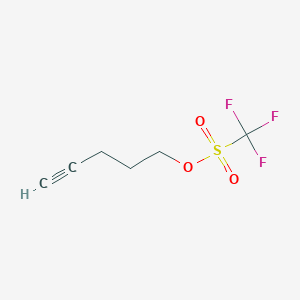molecular formula C6H7F3O3S B2993396 Pent-4-ynyl trifluoromethanesulfonate CAS No. 85355-19-7