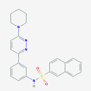 molecular formula C25H24N4O2S B2993411 N-(3-(6-(piperidin-1-yl)pyridazin-3-yl)phenyl)naphthalene-2-sulfonamide CAS No. 898446-23-6