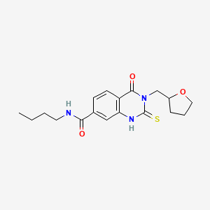 molecular formula C18H23N3O3S B2993416 N-butyl-4-oxo-3-((tetrahydrofuran-2-yl)methyl)-2-thioxo-1,2,3,4-tetrahydroquinazoline-7-carboxamide CAS No. 443350-26-3