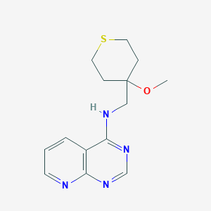molecular formula C14H18N4OS B2993429 N-[(4-Methoxythian-4-yl)methyl]pyrido[2,3-d]pyrimidin-4-amine CAS No. 2379987-45-6