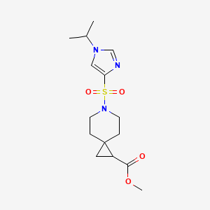 molecular formula C15H23N3O4S B2993451 methyl 6-((1-isopropyl-1H-imidazol-4-yl)sulfonyl)-6-azaspiro[2.5]octane-1-carboxylate CAS No. 2034207-41-3