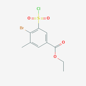 molecular formula C10H10BrClO4S B2993562 Ethyl 4-bromo-3-(chlorosulfonyl)-5-methylbenzoate CAS No. 1567126-27-5