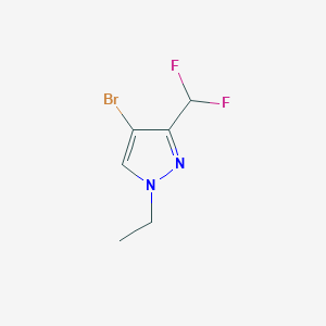 molecular formula C6H7BrF2N2 B2993584 4-bromo-3-(difluoromethyl)-1-ethyl-1H-pyrazole CAS No. 1856095-62-9