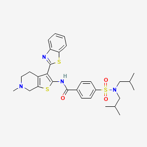 molecular formula C30H36N4O3S3 B2993588 N-(3-(benzo[d]thiazol-2-yl)-6-methyl-4,5,6,7-tetrahydrothieno[2,3-c]pyridin-2-yl)-4-(N,N-diisobutylsulfamoyl)benzamide CAS No. 486453-15-0