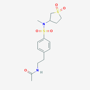 molecular formula C15H22N2O5S2 B299361 N-(2-{4-[(11-DIOXO-1LAMBDA6-THIOLAN-3-YL)(METHYL)SULFAMOYL]PHENYL}ETHYL)ACETAMIDE 