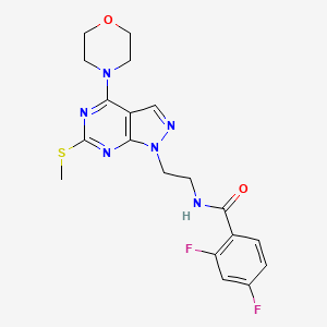 molecular formula C19H20F2N6O2S B2993649 2,4-difluoro-N-(2-(6-(methylthio)-4-morpholino-1H-pyrazolo[3,4-d]pyrimidin-1-yl)ethyl)benzamide CAS No. 941948-65-8