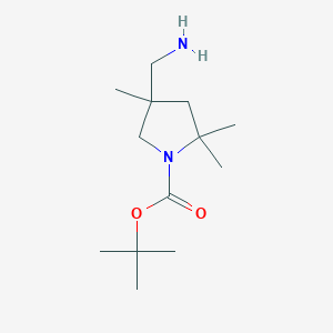 molecular formula C13H26N2O2 B2993657 Tert-butyl 4-(aminomethyl)-2,2,4-trimethylpyrrolidine-1-carboxylate CAS No. 2470438-08-3