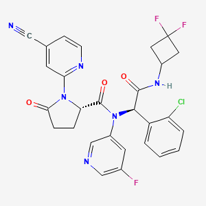 (S)-N-((R)-1-(2-chlorophenyl)-2-((3,3-difluorocyclobutyl)amino)-2-oxoethyl)-1-(4-cyanopyridin-2-yl)-N-(5-fluoropyridin-3-yl)-5-oxopyrrolidine-2-carboxamide