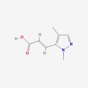 molecular formula C8H10N2O2 B2993659 (2E)-3-(1,4-dimethyl-1H-pyrazol-5-yl)prop-2-enoic acid CAS No. 1865928-40-0