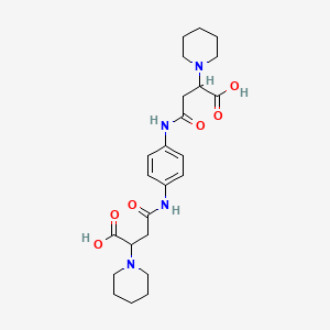 3-{N-[4-(3-carboxy-3-piperidylpropanoylamino)phenyl]carbamoyl}-2-piperidylprop anoic acid