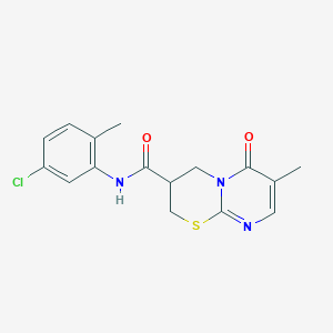 molecular formula C16H16ClN3O2S B2993676 N-(5-chloro-2-methylphenyl)-7-methyl-6-oxo-2,3,4,6-tetrahydropyrimido[2,1-b][1,3]thiazine-3-carboxamide CAS No. 1396758-81-8