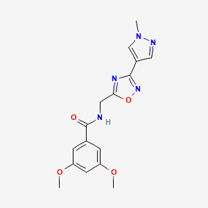 3,5-dimethoxy-N-((3-(1-methyl-1H-pyrazol-4-yl)-1,2,4-oxadiazol-5-yl)methyl)benzamide