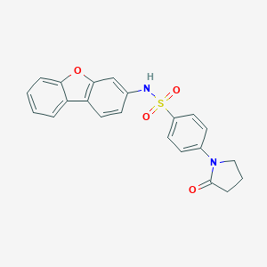 molecular formula C22H18N2O4S B299368 N-(DIBENZO[B,D]FURAN-3-YL)-4-(2-OXO-1-PYRROLIDINYL)BENZENESULFONAMIDE 