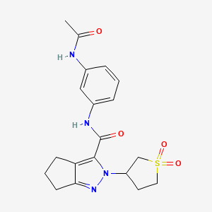 N-(3-acetamidophenyl)-2-(1,1-dioxidotetrahydrothiophen-3-yl)-2,4,5,6-tetrahydrocyclopenta[c]pyrazole-3-carboxamide