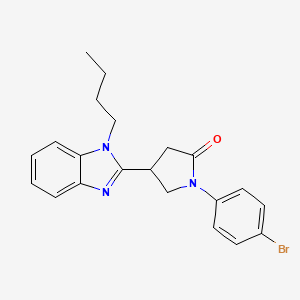 molecular formula C21H22BrN3O B2993684 1-(4-Bromophenyl)-4-(1-butylbenzimidazol-2-yl)pyrrolidin-2-one CAS No. 847395-43-1