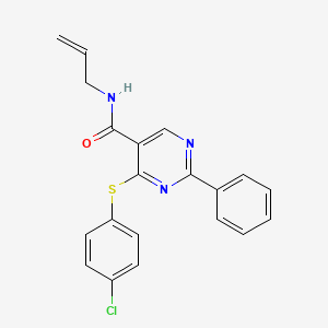 N-allyl-4-[(4-chlorophenyl)sulfanyl]-2-phenyl-5-pyrimidinecarboxamide