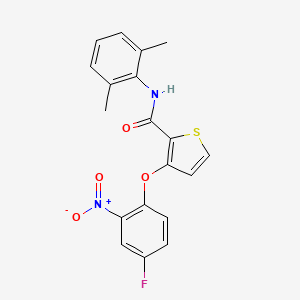 molecular formula C19H15FN2O4S B2993739 N-(2,6-dimethylphenyl)-3-(4-fluoro-2-nitrophenoxy)thiophene-2-carboxamide CAS No. 306977-56-0