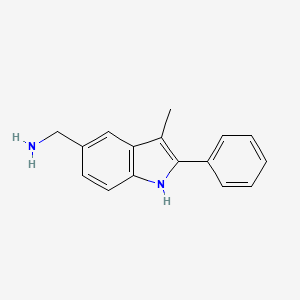 molecular formula C16H16N2 B2993740 (3-methyl-2-phenyl-1H-indol-5-yl)methanamine CAS No. 942872-87-9