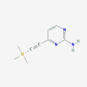 molecular formula C9H13N3Si B2993745 2-Amino-4-(trimethylsilylethynyl)pyrimidine CAS No. 1214264-40-0