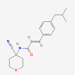 molecular formula C19H24N2O2 B2993746 (E)-N-(4-Cyanooxan-4-yl)-3-[4-(2-methylpropyl)phenyl]prop-2-enamide CAS No. 1445770-45-5