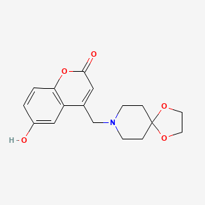 4-(1,4-Dioxa-8-azaspiro[4.5]decan-8-ylmethyl)-6-hydroxychromen-2-one