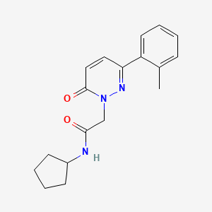 molecular formula C18H21N3O2 B2993804 N-cyclopentyl-2-(6-oxo-3-(o-tolyl)pyridazin-1(6H)-yl)acetamide CAS No. 923091-74-1