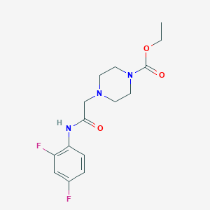 molecular formula C15H19F2N3O3 B2993847 Ethyl 4-((N-(2,4-difluorophenyl)carbamoyl)methyl)piperazinecarboxylate CAS No. 794556-68-6
