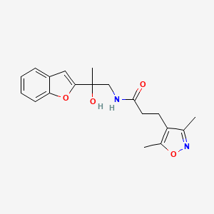 N-(2-(benzofuran-2-yl)-2-hydroxypropyl)-3-(3,5-dimethylisoxazol-4-yl)propanamide
