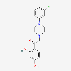 molecular formula C18H19ClN2O3 B2993862 2-[4-(3-Chlorophenyl)piperazin-1-yl]-1-(2,4-dihydroxyphenyl)ethanone CAS No. 869340-96-5
