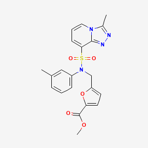 molecular formula C21H20N4O5S B2993907 methyl 5-{[N-(3-methylphenyl)3-methyl-[1,2,4]triazolo[4,3-a]pyridine-8-sulfonamido]methyl}furan-2-carboxylate CAS No. 1251621-93-8