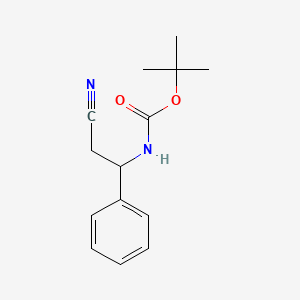 molecular formula C14H18N2O2 B2993942 tert-butyl N-(2-cyano-1-phenylethyl)carbamate CAS No. 140925-25-3