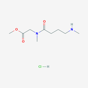 molecular formula C9H19ClN2O3 B2993963 Methyl 2-[methyl-[4-(methylamino)butanoyl]amino]acetate;hydrochloride CAS No. 2551114-63-5