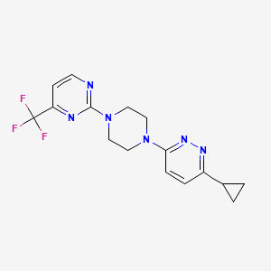 3-Cyclopropyl-6-(4-(4-(trifluoromethyl)pyrimidin-2-yl)piperazin-1-yl)pyridazine