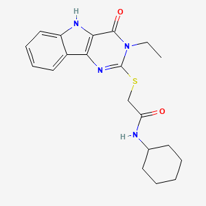 N-cyclohexyl-2-((3-ethyl-4-oxo-4,5-dihydro-3H-pyrimido[5,4-b]indol-2-yl)thio)acetamide