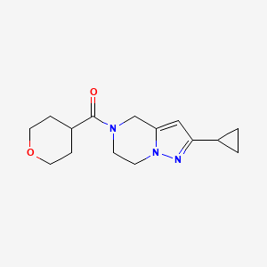 (2-cyclopropyl-6,7-dihydropyrazolo[1,5-a]pyrazin-5(4H)-yl)(tetrahydro-2H-pyran-4-yl)methanone