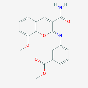 methyl 3-{[(2Z)-3-carbamoyl-8-methoxy-2H-chromen-2-ylidene]amino}benzoate
