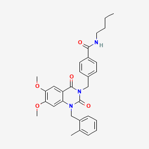 N-butyl-4-((6,7-dimethoxy-1-(2-methylbenzyl)-2,4-dioxo-1,2-dihydroquinazolin-3(4H)-yl)methyl)benzamide