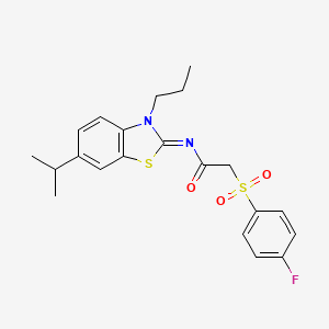 (Z)-2-((4-fluorophenyl)sulfonyl)-N-(6-isopropyl-3-propylbenzo[d]thiazol-2(3H)-ylidene)acetamide