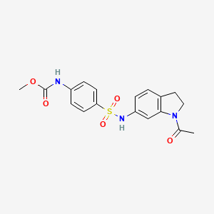 molecular formula C18H19N3O5S B2994003 methyl (4-(N-(1-acetylindolin-6-yl)sulfamoyl)phenyl)carbamate CAS No. 2034348-97-3