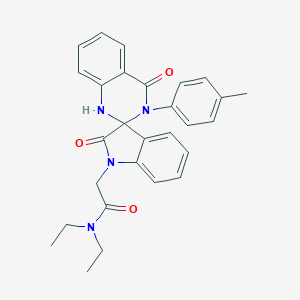molecular formula C28H28N4O3 B299403 N,N-DIETHYL-2-[3'-(4-METHYLPHENYL)-2,4'-DIOXO-1,2,3',4'-TETRAHYDRO-1'H-SPIRO[INDOLE-3,2'-QUINAZOLIN]-1-YL]ACETAMIDE 