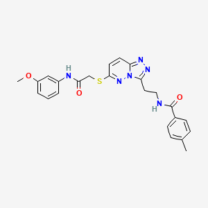 molecular formula C24H24N6O3S B2994044 N-(2-(6-((2-((3-methoxyphenyl)amino)-2-oxoethyl)thio)-[1,2,4]triazolo[4,3-b]pyridazin-3-yl)ethyl)-4-methylbenzamide CAS No. 872994-77-9