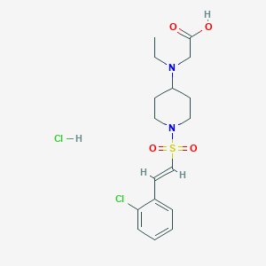 2-[[1-[(E)-2-(2-Chlorophenyl)ethenyl]sulfonylpiperidin-4-yl]-ethylamino]acetic acid;hydrochloride