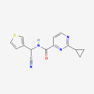N-[cyano(thiophen-3-yl)methyl]-2-cyclopropylpyrimidine-4-carboxamide
