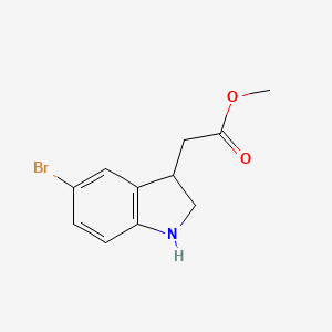 molecular formula C11H12BrNO2 B2994059 Methyl 2-(5-bromo-2,3-dihydro-1H-indol-3-yl)acetate CAS No. 1889731-24-1