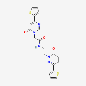 N-(2-(6-oxo-3-(thiophen-2-yl)pyridazin-1(6H)-yl)ethyl)-2-(6-oxo-4-(thiophen-2-yl)pyrimidin-1(6H)-yl)acetamide
