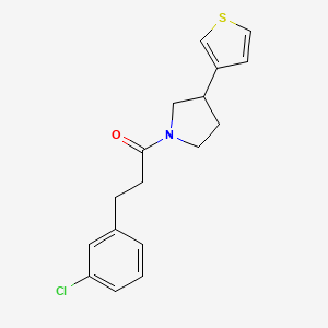 3-(3-Chlorophenyl)-1-(3-(thiophen-3-yl)pyrrolidin-1-yl)propan-1-one