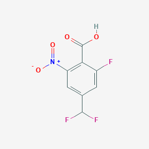 molecular formula C8H4F3NO4 B2994070 4-(Difluoromethyl)-2-fluoro-6-nitrobenzoic acid CAS No. 2091514-02-0