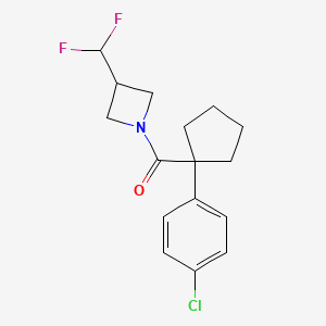 molecular formula C16H18ClF2NO B2994082 1-[1-(4-chlorophenyl)cyclopentanecarbonyl]-3-(difluoromethyl)azetidine CAS No. 2320147-05-3