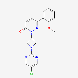 molecular formula C18H16ClN5O2 B2994129 2-[1-(5-chloropyrimidin-2-yl)azetidin-3-yl]-6-(2-methoxyphenyl)-2,3-dihydropyridazin-3-one CAS No. 2380171-55-9